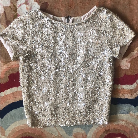 alice olivia sequin top